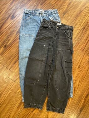 (2) Free People We The Free Carpenter Barrel Jean BUNDLE!!